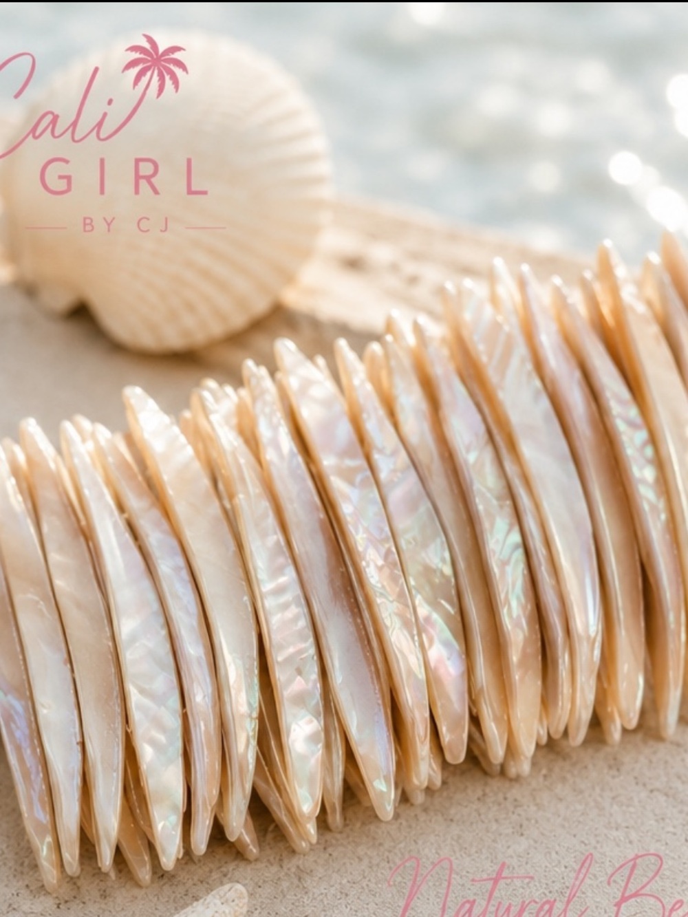 Mother of Pearl Shell Stretch Bracelet, NWT